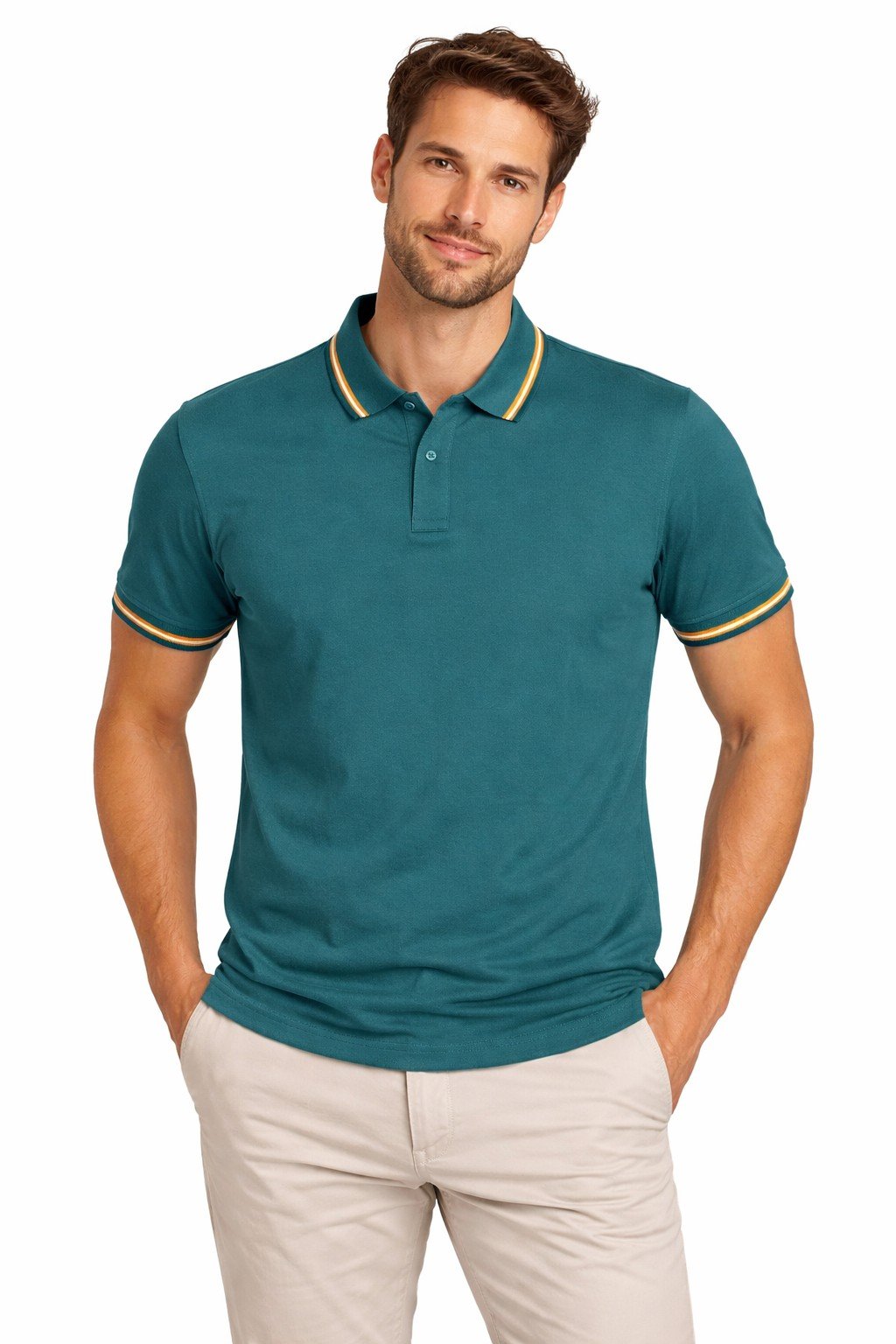 Men’s Premium Cotton Polo Shirt – Contrast Collar